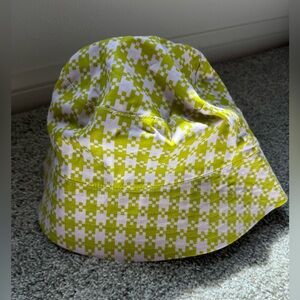 Baggu Bucket Hat - Pink Pistachio Pixel Gingham